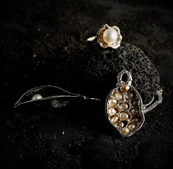 colgante con perlas, gramos, 5*2,5 cm - Imagen 2