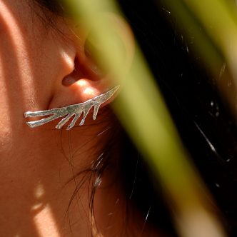 Pendientes Hoja de Palmera, plata de ley 925, 6,15 gramos, 5*1 cm