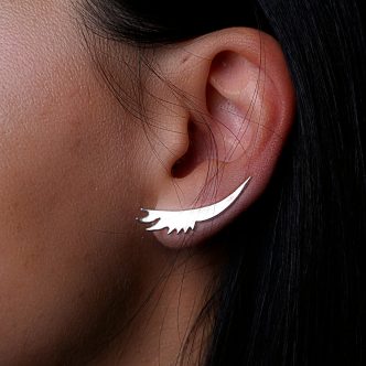 Pendientes “Ala de Dragón”, plata de ley 925, 3 gramos, 3,5*0,5 cm
