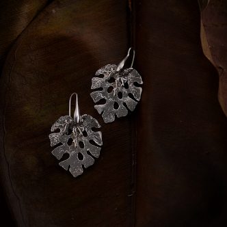 Pendientes “ Palma Serena”, plata de Ley 925