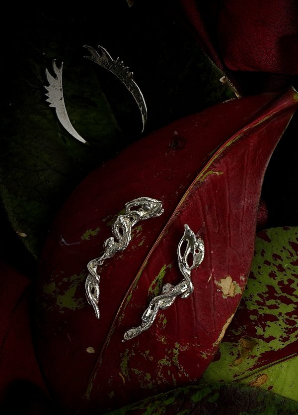 Pendiente “Rama” ear climbers, plata de ley 925, 6,9 gramos, 4,3*0,5 cm - Imagen 2